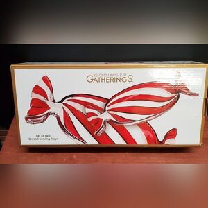 Shannon by Godinger "Gatherings" 2 Piece Crystal Serving Trays